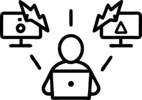IT specialist managing multiple system alerts Set 2 vector