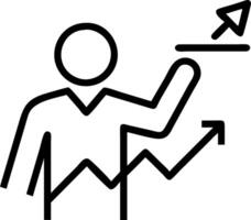 Investor showing stock market graph to team with positive gestures Set A vector