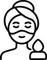 Individual using a face mask in a bathroom copy space on right Set A vector