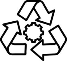 Hovering recycling symbol with gear Set 2 vector