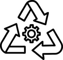 Hovering recycling symbol with gear Set 3 vector