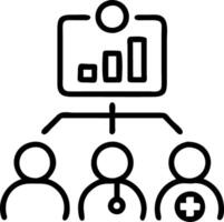 Healthcare team collaborating on cost management strategies on plain background Set A vector