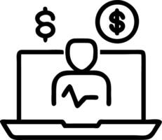 Healthcare cost analyst using financial software on macro digital background Set A vector