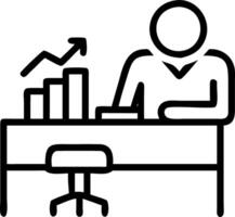 Healthcare administrator reviewing budget reports on soft abstract background vector