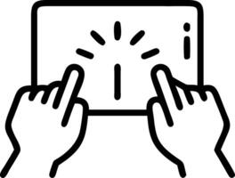 Hands holding a tablet emitting light particles over a soft bokeh background Set A vector