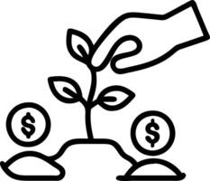 Hand planting coin seeds in soil with sprouts and copy space Set A vector