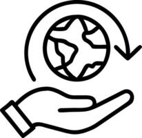 Hand Holding a Globe with Green Arrows Set 2 vector