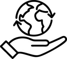 Hand Holding a Globe with Green Arrows Set A vector
