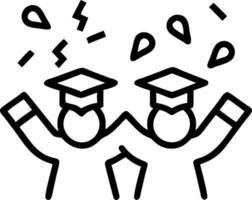 Group of graduates celebrating with confetti in plain hall copy space on right vector