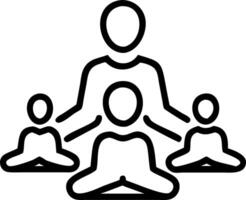 Group meditation class for mental wellness and connection vector