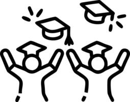 Graduates throwing caps in soft abstract background copy space on left vector