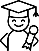Graduate smiling with diploma in business setting copy space on right vector