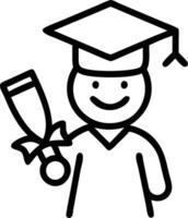 Graduate smiling with diploma and reality environment copy space on left vector