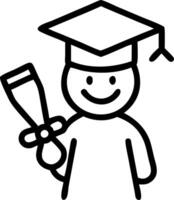 Graduate smiling with diploma on plain background copy space on left vector