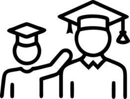 Graduate receiving diploma from family member in formal setting copy space on right Set 2 vector