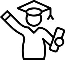 Graduate holding diploma with reality tech elements copy space on right vector