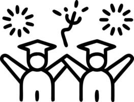 Graduate and friends enjoying outdoor fireworks celebration copy space on right Set A vector
