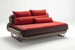 Transformable Multifunctional sofa, easily transformable into a bed, with fabric and metal elements photo