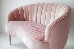 A modern sofa with soft flowing lines photo