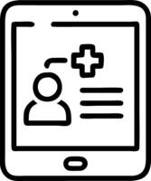 Glossy background with tablet displaying telemedicine app Set A vector