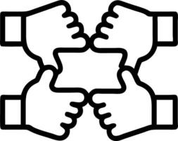 Glossy background with hands connecting puzzle pieces copy space on left vector