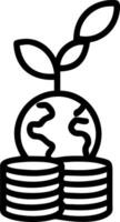 Globe with Growing Tree atop Stack of Coins and Copy Space Set A vector