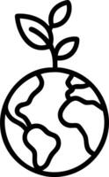 Globe and seedling on white background Set A vector