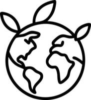Globe with green leaves wrapping around Set A vector