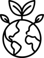 Globe made of green leaves with business icons and copy space Set A vector