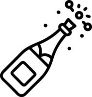 Glittering champagne bottle with floating bubbles isolated on white background. Set A vector