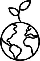 Globe and seedling on white background Set 2 vector