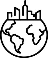 Globe with green cityscape and copy space Set A vector