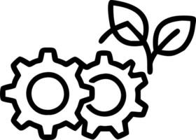 Gears with green leaves intertwined Set A vector