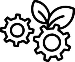 Gears with green leaves intertwined Set 2 vector