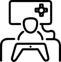 Gamer using advanced gaming setup with copy space Set A vector