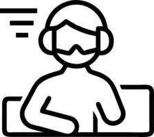 Gamer competing in esports tournament with holographic interface and copy space Set A vector