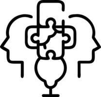 Futuristic portrait of team members solving a puzzle with digital overlays symbolizing forward thinking collaboration copy space on bottom Set 2 vector