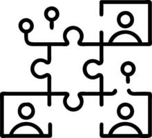 Futuristic close up of puzzle pieces with digital interfaces being connected by team members symbolizing advanced collaboration copy space on bottom. Set A vector