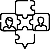 Futuristic portrait of team members solving a puzzle with digital overlays symbolizing forward thinking collaboration copy space on bottom. Set A vector