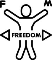 freedom and emancipation and autonomy Set A vector