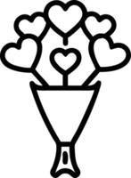 Floating wedding bouquet with soft petals Set A vector