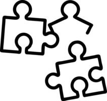 Floating puzzle pieces with team icons isolated on white background vector