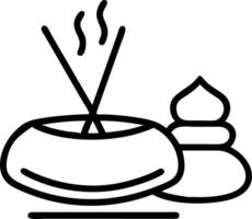 Floating meditation cushion and incense Set 2 vector