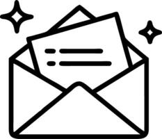 Floating new job offer envelope with soft lines vector
