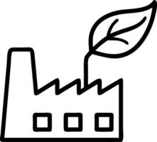 Floating green factory icon with leaf Set 2 vector
