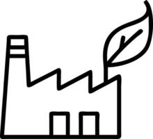 Floating green factory icon with leaf Set 3 vector