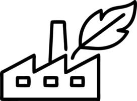 Floating green factory icon with leaf vector