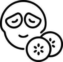 Floating face mask and cucumber slices Set 2 vector