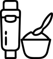 Floating face moisturizer and spoon Set A vector