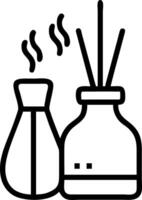 Floating aromatherapy diffuser and essential oils Set A vector
